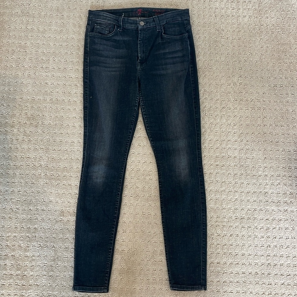 Faded black 7 For All Man Kind skinny jeans